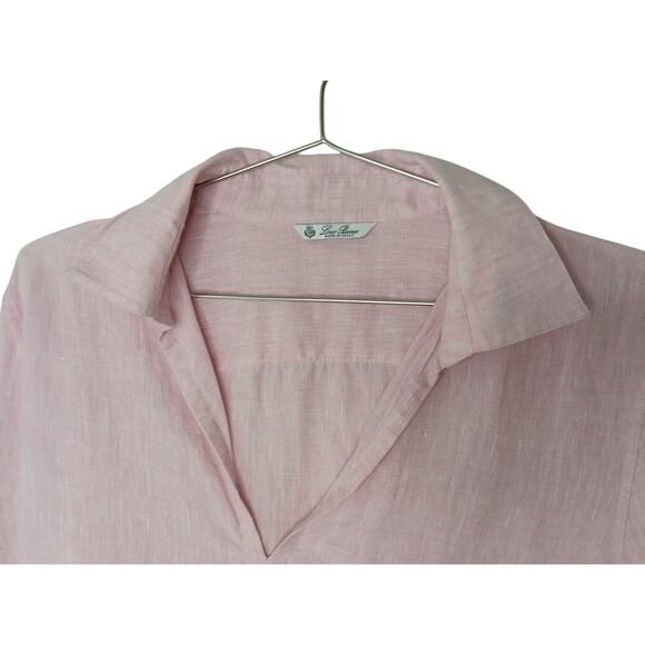 Loro Piana Pink 100% Linen Tunic Top Sz 46 IT (US 10) / Excellent Condition - Picture 8 of 16